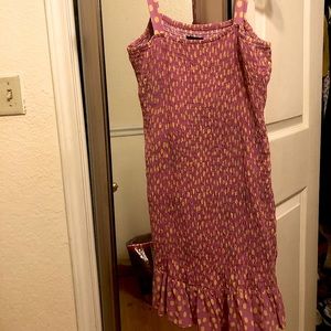 Zara ribbed pink/yellow polka dot mini dress